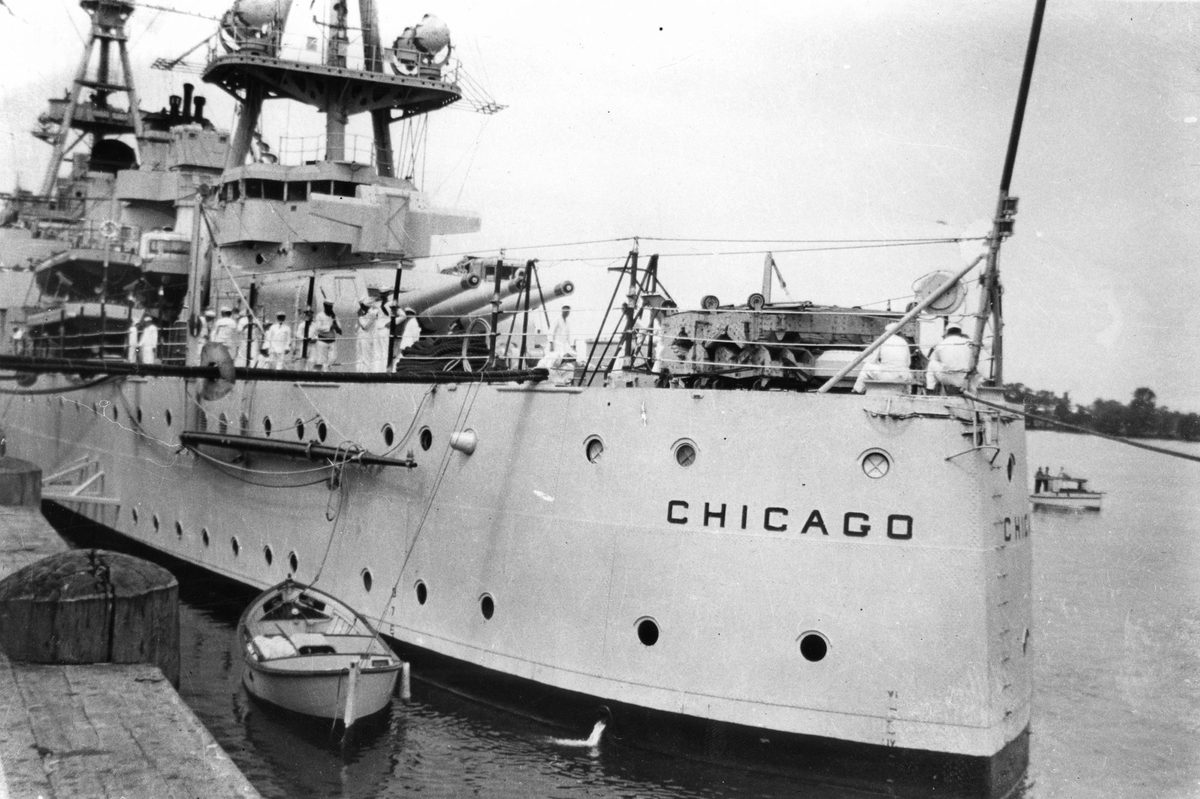 U.S. Navy ship, Chicago in Brisbane, March 1941