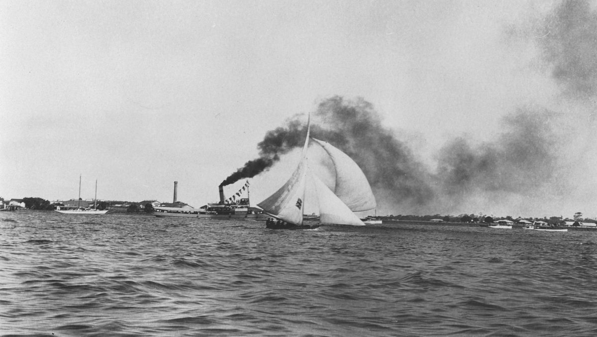 Sailing boat on the Brisbane River, 1932