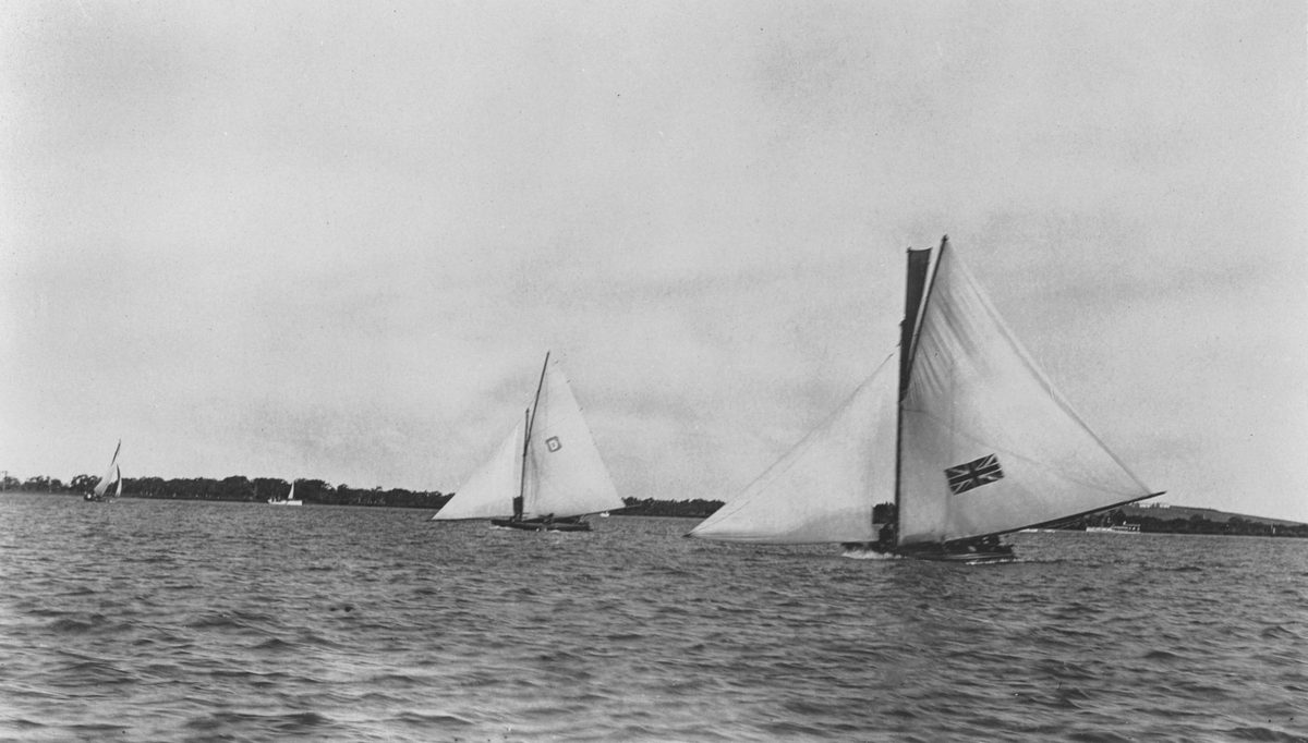 Two sailing boats in Brisbane, 1932