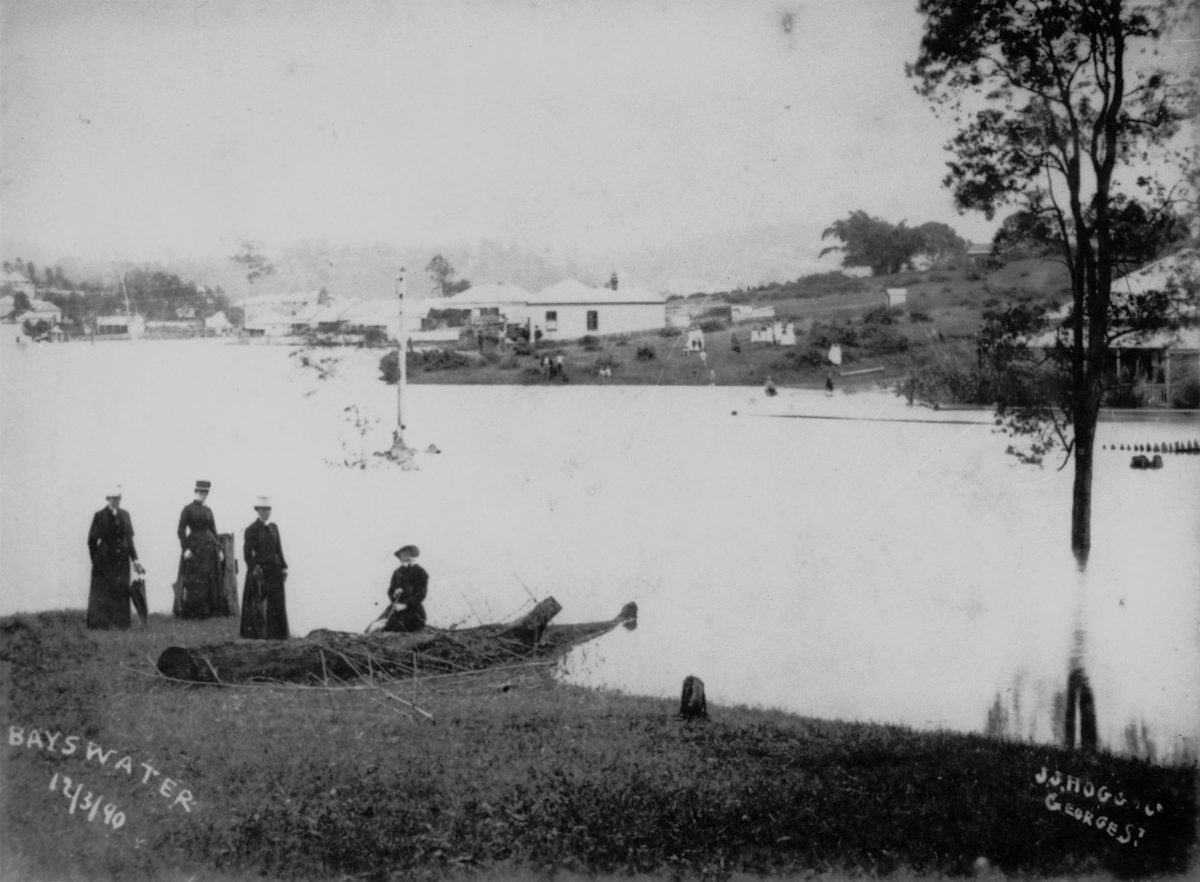 Floods along Bayswater Road, Rosalie, Brisbane, 1890
