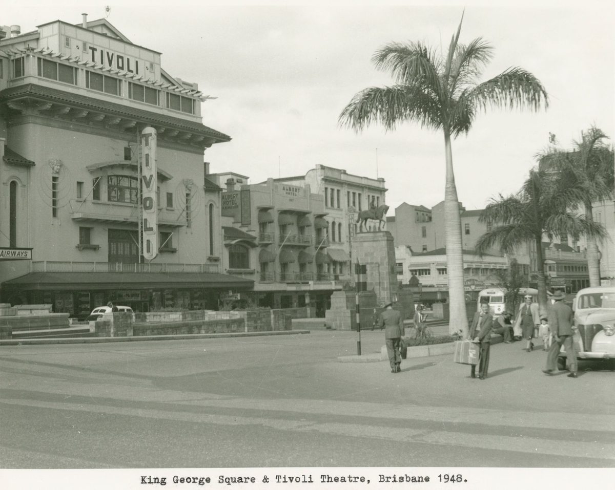 King George Square and the Tivoli Theatre in Brisbane, 1948