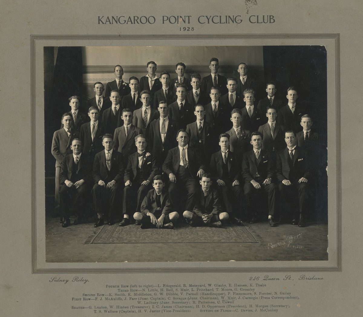 Kangaroo Point Cycling Club, Brisbane, Queensland, 1928