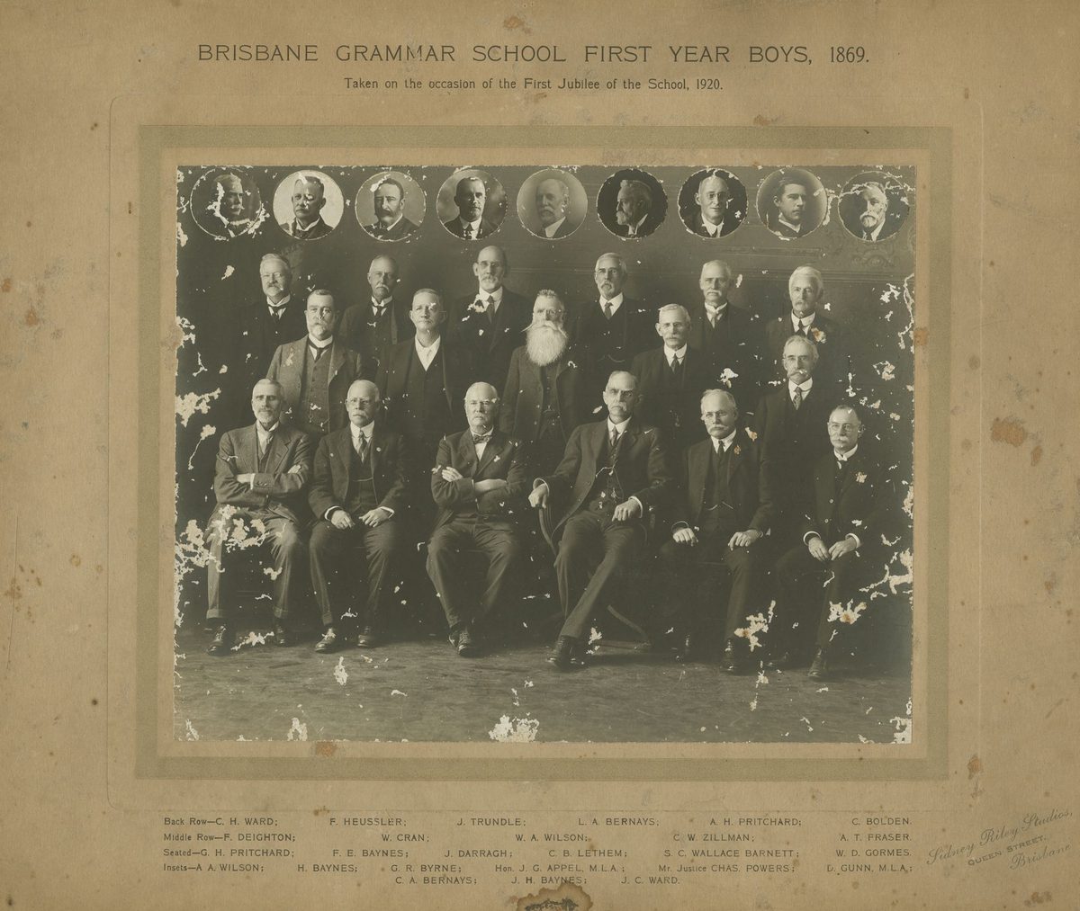 Alumni from the first year boys of 1869 that attended Brisbane Grammar School, 1920