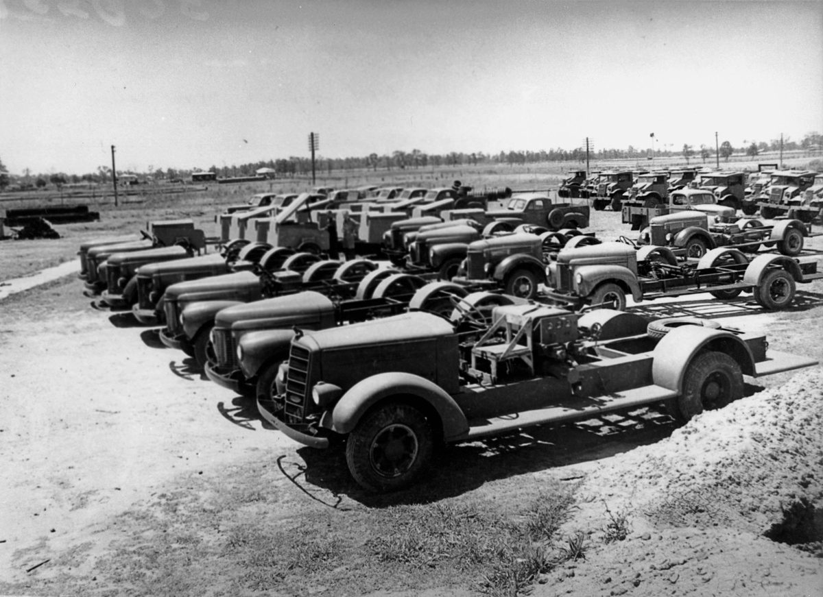 Fire engine assembly plant, Brisbane, October 1942