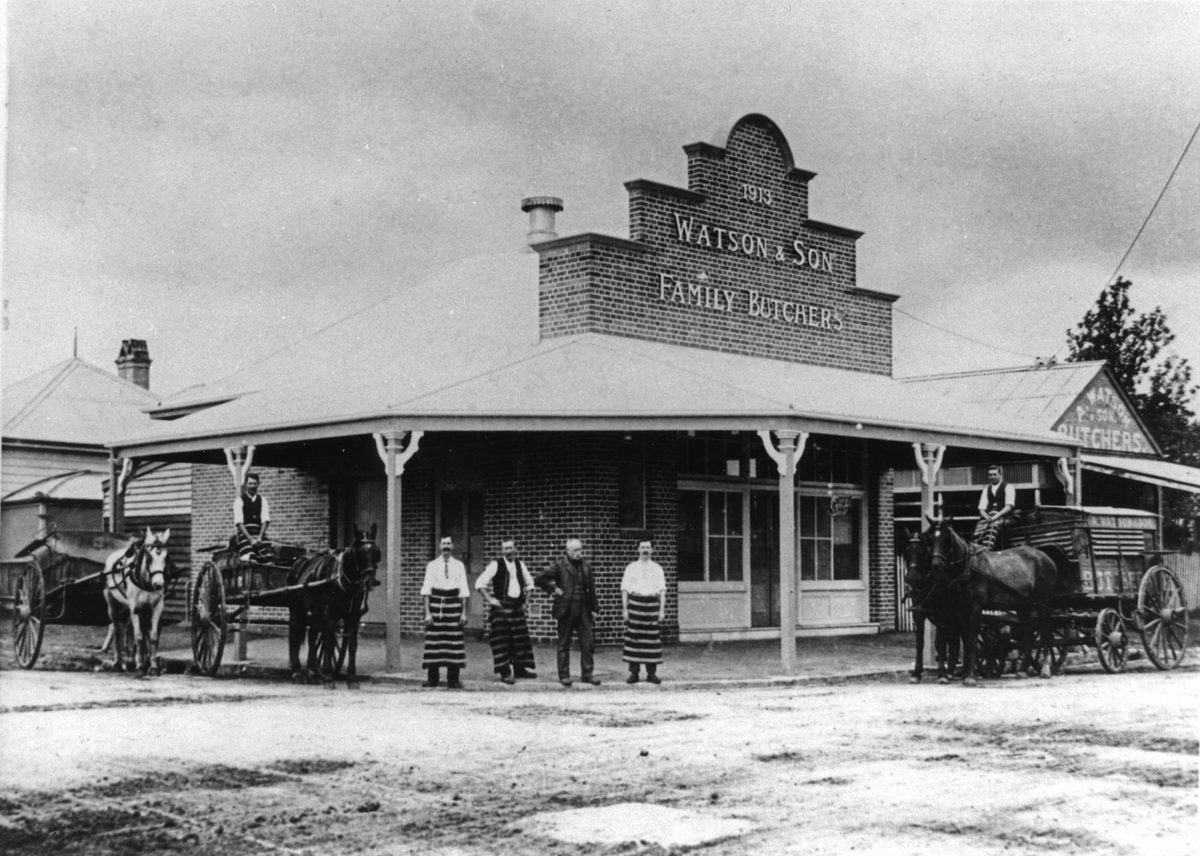 Watson & Son Family Butchers in East Brisbane, 1913