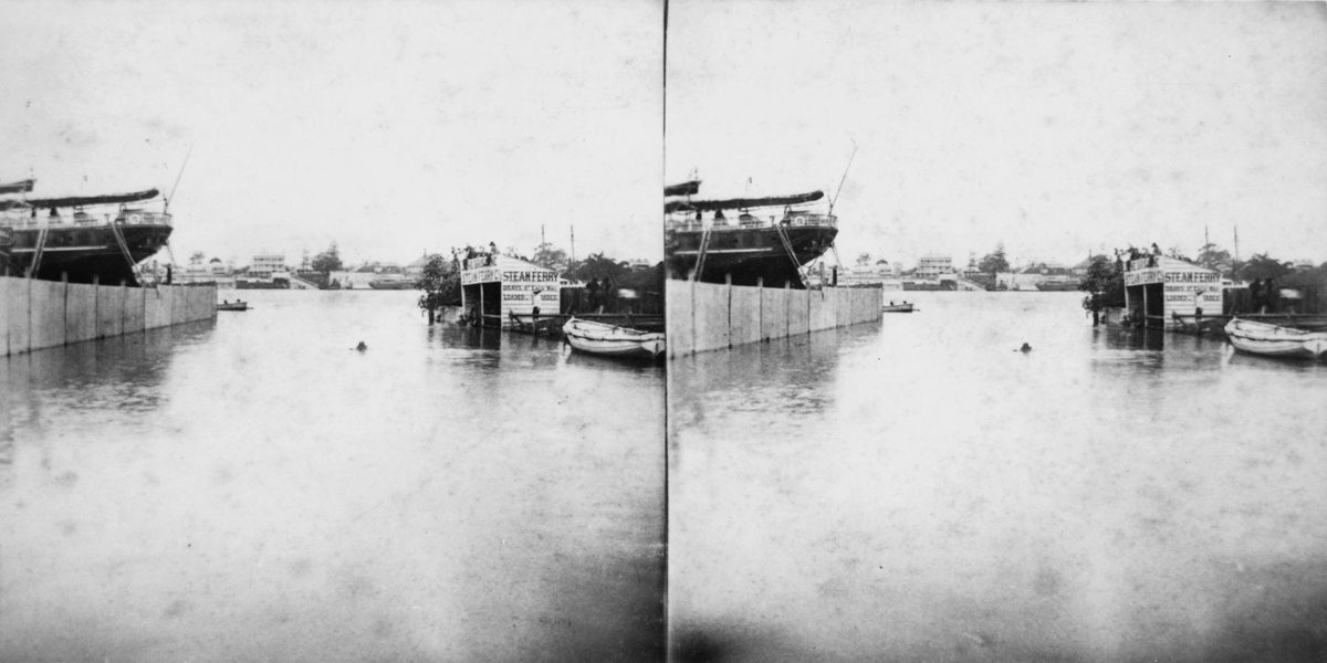 Creek Street steam ferry terminal, Brisbane, 1890