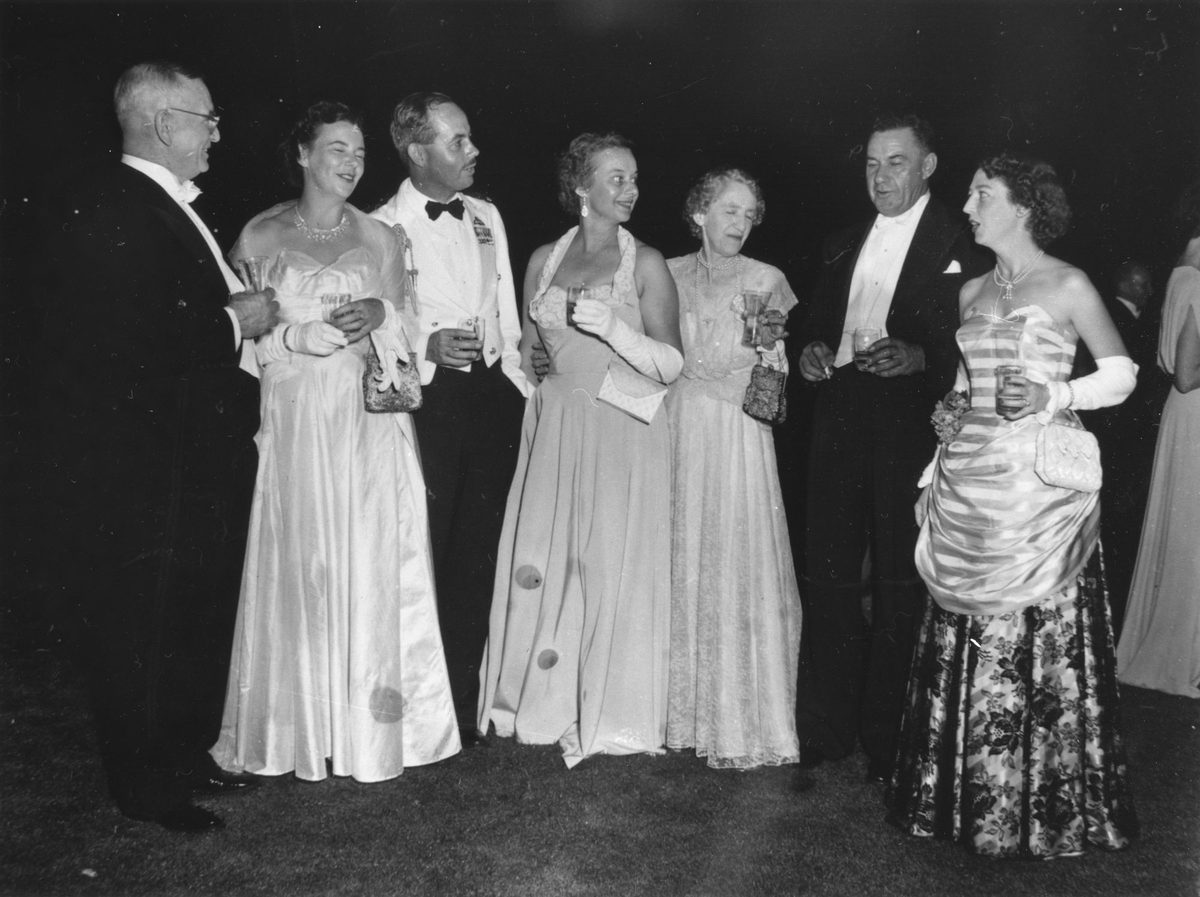 Socialising at the Royal Ball, Brisbane, 1954