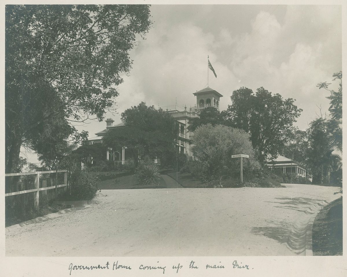View of Government House from the main drive, Brisbane, 1915