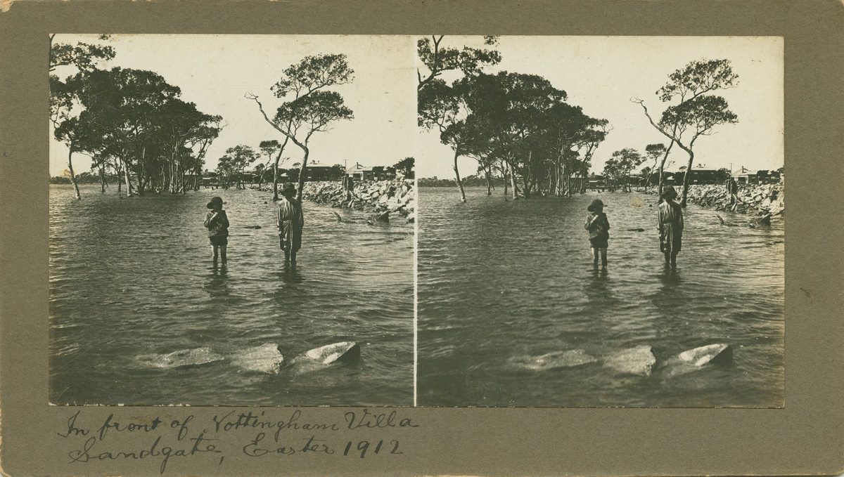 Paddling at the seaside in Sandgate, Queensland, Easter 1912