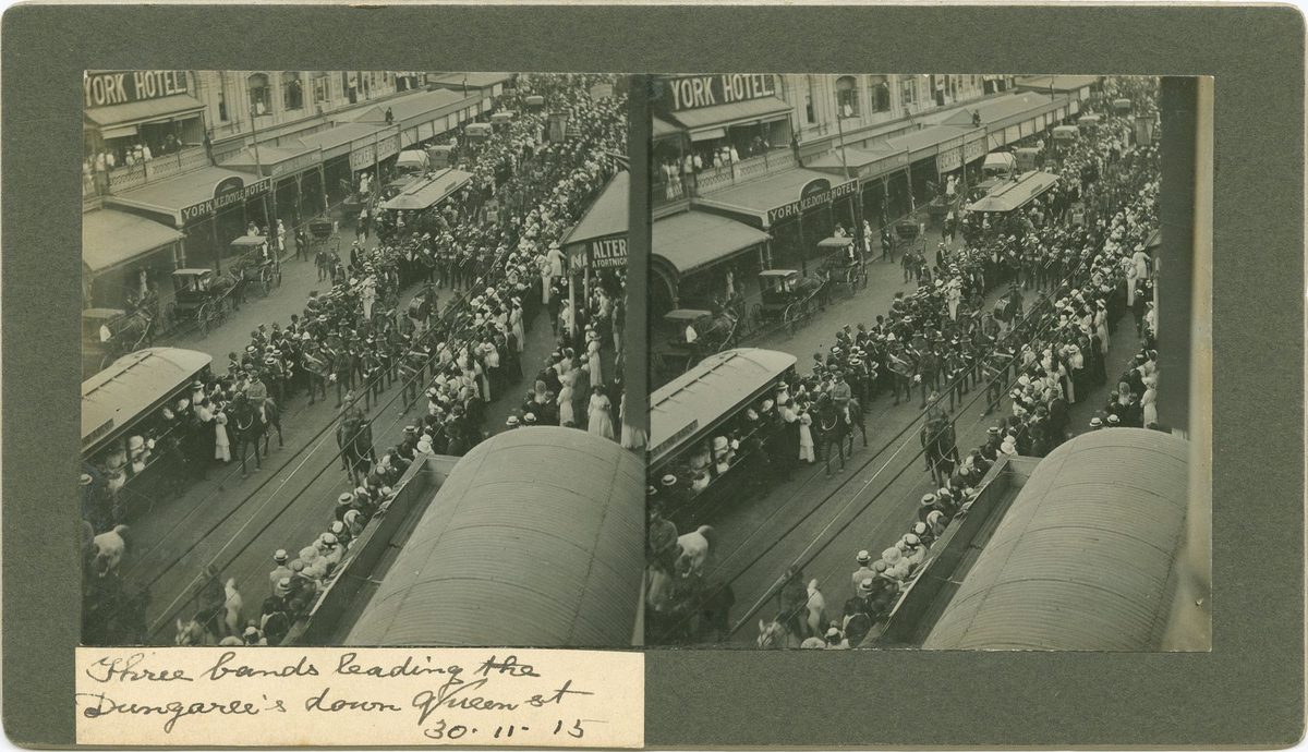 Parade of the Dungarees through Queen Street, Brisbane, 1915