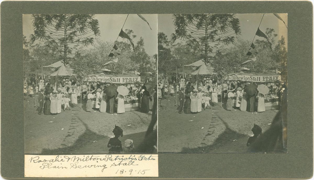 Stalls at the Rosalie and Milton Patriotics Fete, Brisbane, 1915