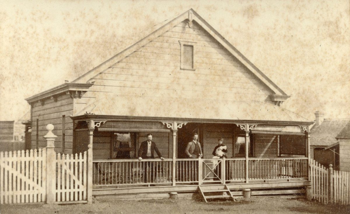 Forssell family on the verandah of their residence, Milton, Brisbane, 1889
