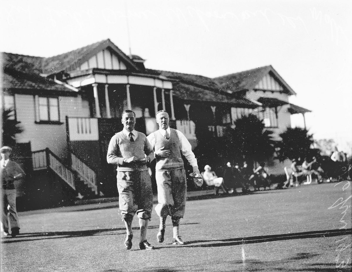 Sir Leslie Orme Wilson and Dr. Wallis Hoare at the Royal Queensland Golf Club, Hamilton, Brisbane, 1932