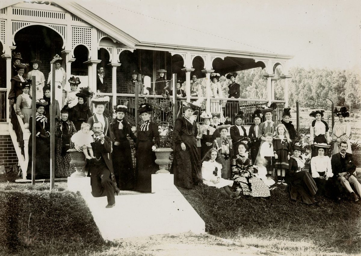 Housewarming party at Sedgely Grange, Newmarket, 1900