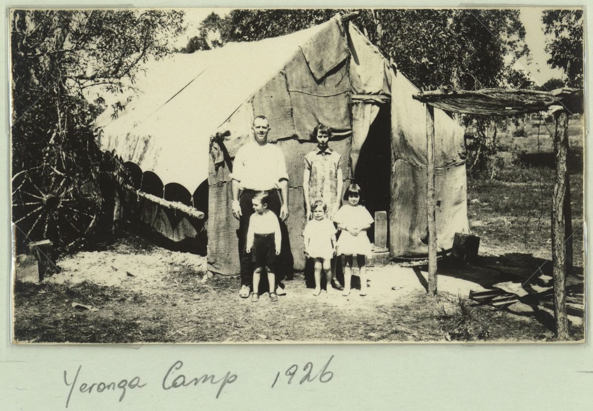 Family of five at the Yeronga unemployment camp