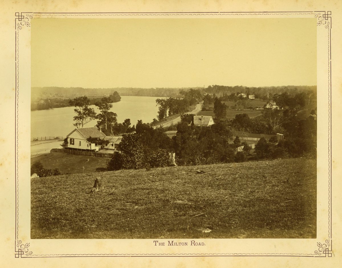 View along Milton Road and overlooking the Brisbane River, 1875