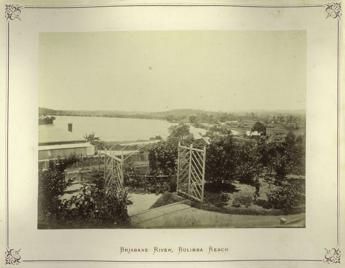 Brisbane River at Bulimba Reach downriver from Brisbane, 1874