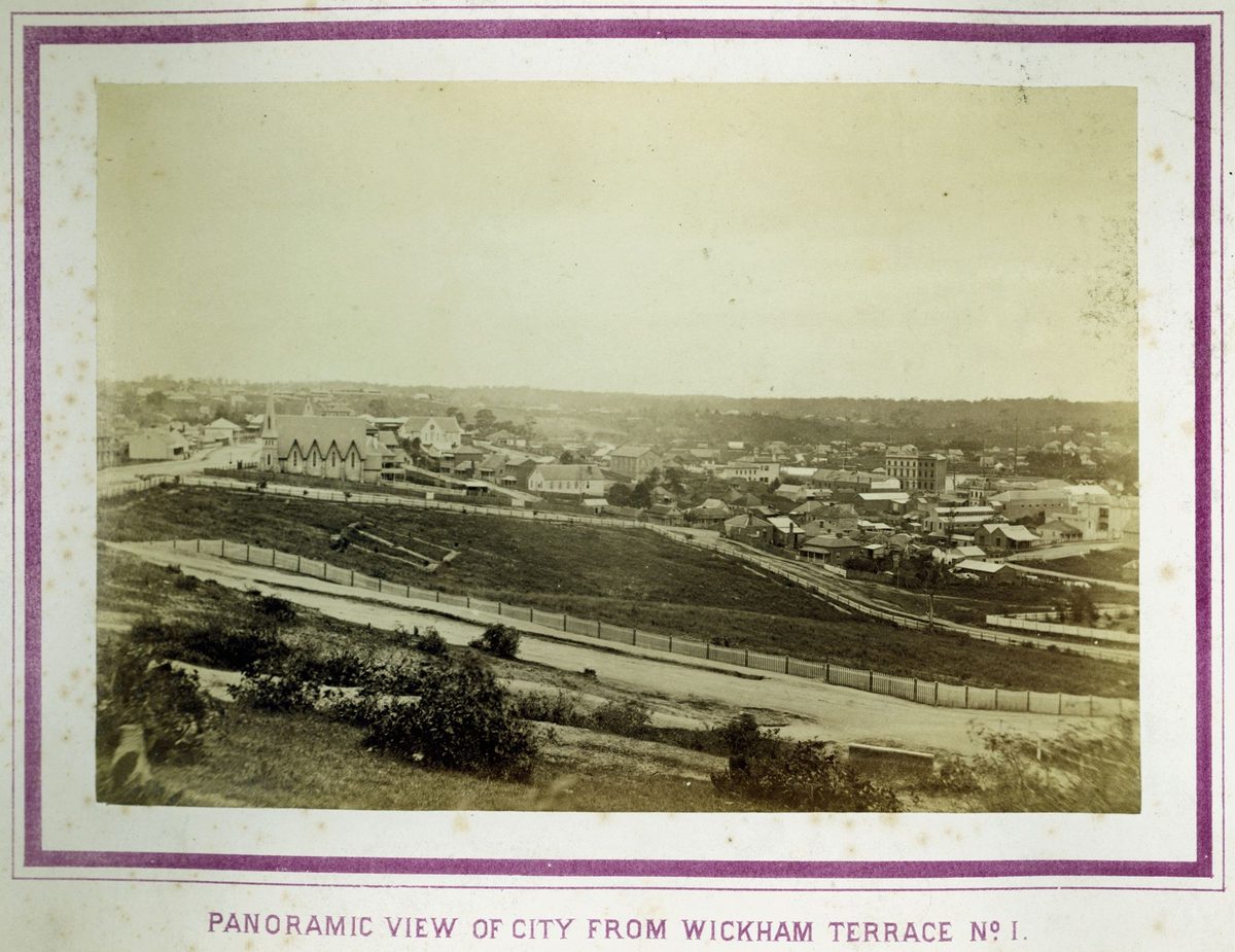 Panoramic view of the city of Brisbane from Wickham Terrace