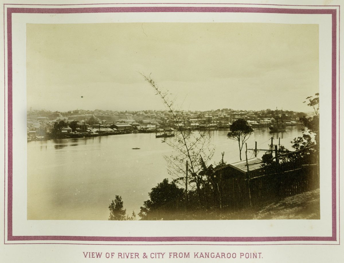 Early view of the city of Brisbane from Kangaroo Point