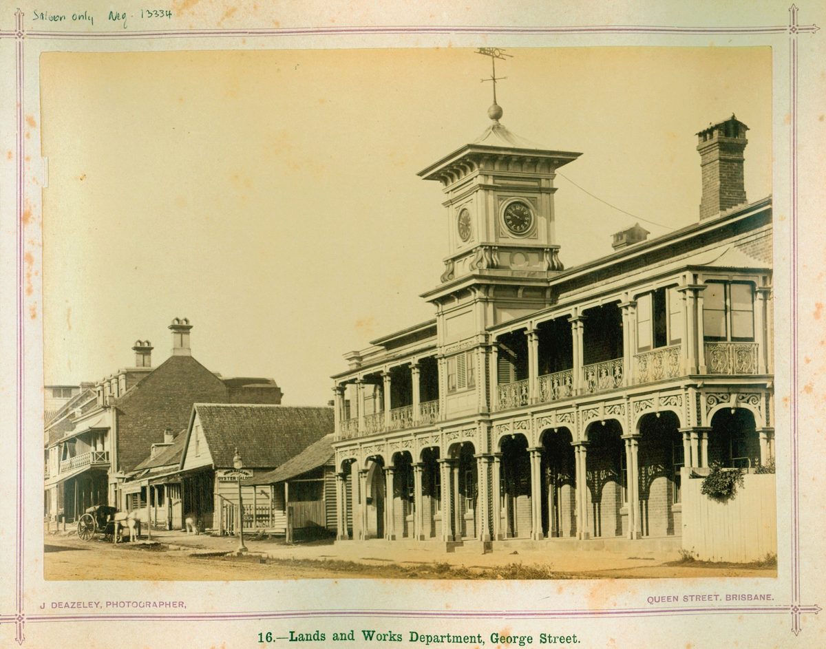 Lands and Works Department in George Street, Brisbane, 1874