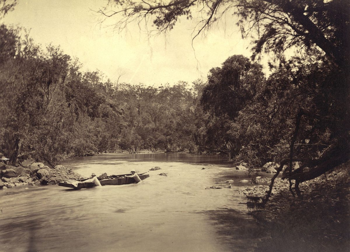 Going down the rapids in the upper reaches of the Brisbane River