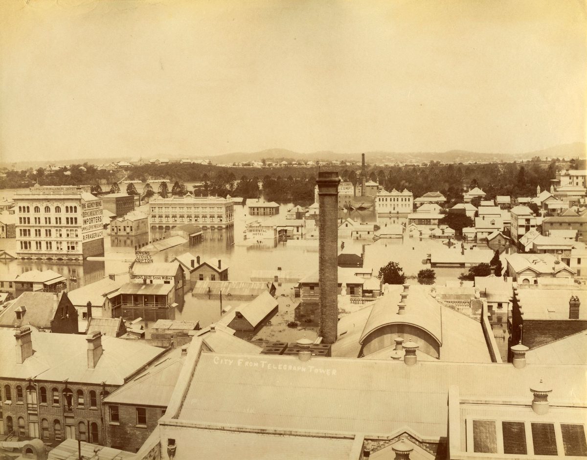View of the city during the floods taken from the Telegraph Tower