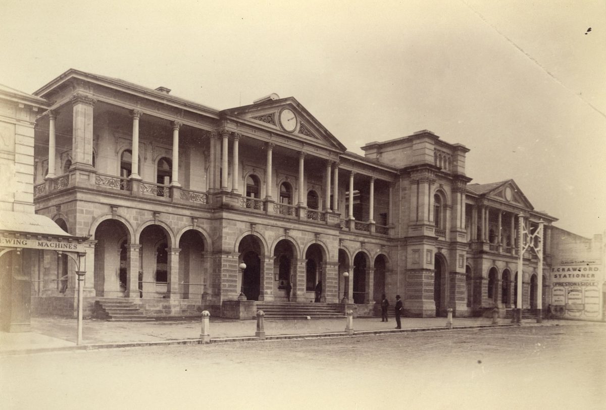 Brisbane Post Office building in Queen Street, Brisbane, 1884