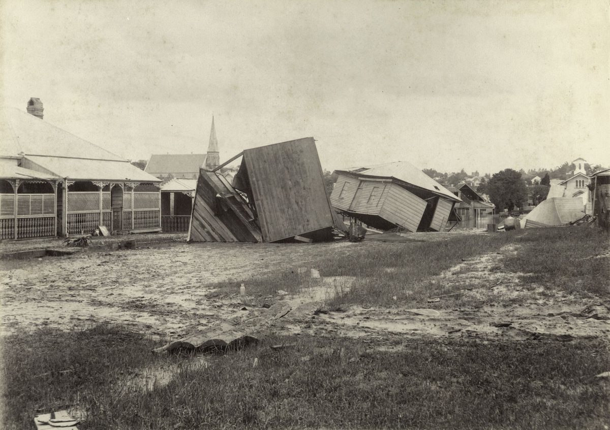 Wreckage caused by floods at the Congregational Church, Ipswich, 1893