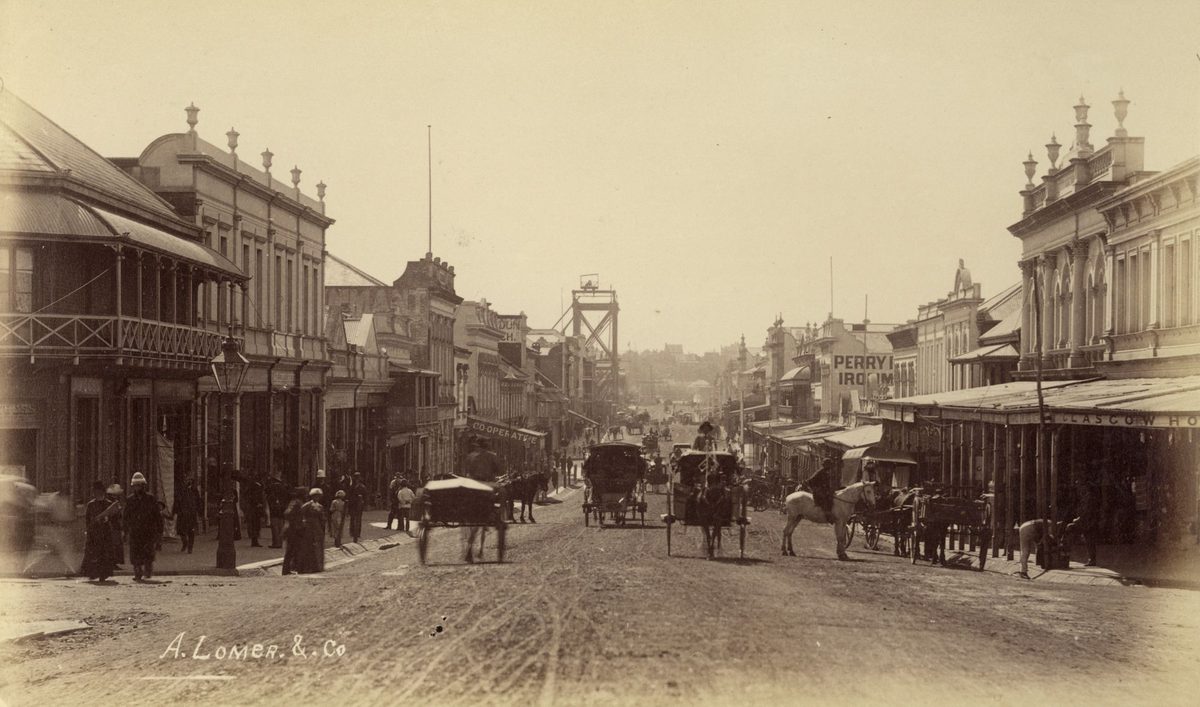 Looking down Queen Street from the Albert Street intersection, Brisbane, 1884