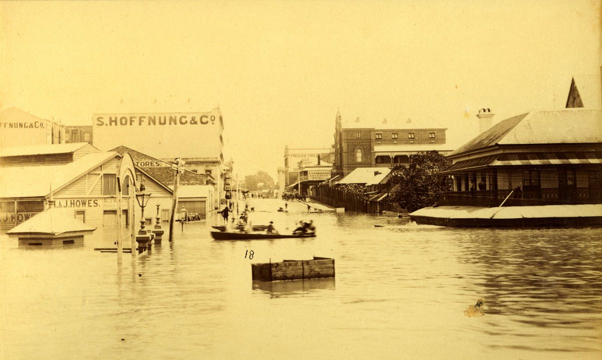 Charlotte Street, Brisbane during the 1893 floods