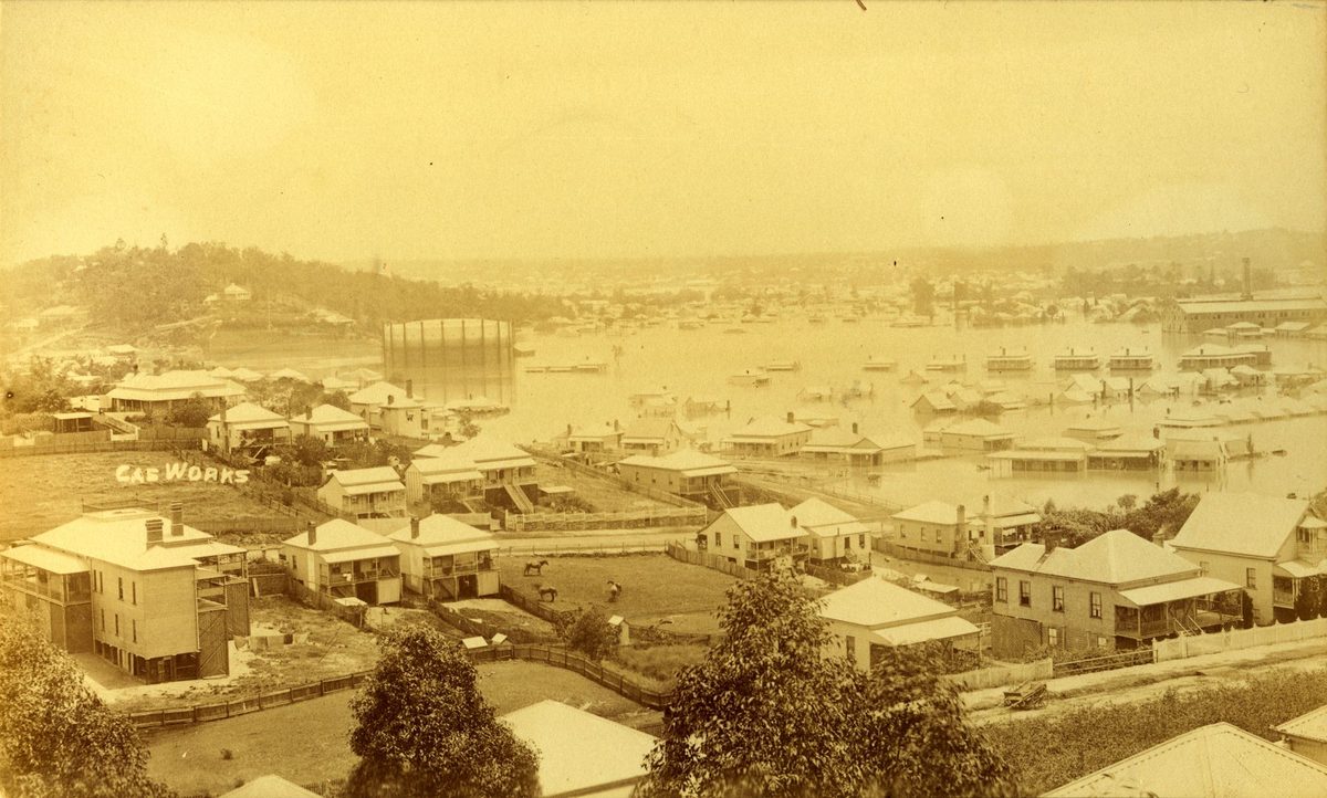 Parts of the suburbs of Newstead and Bowen Hills, Brisbane, during the 1893 flood