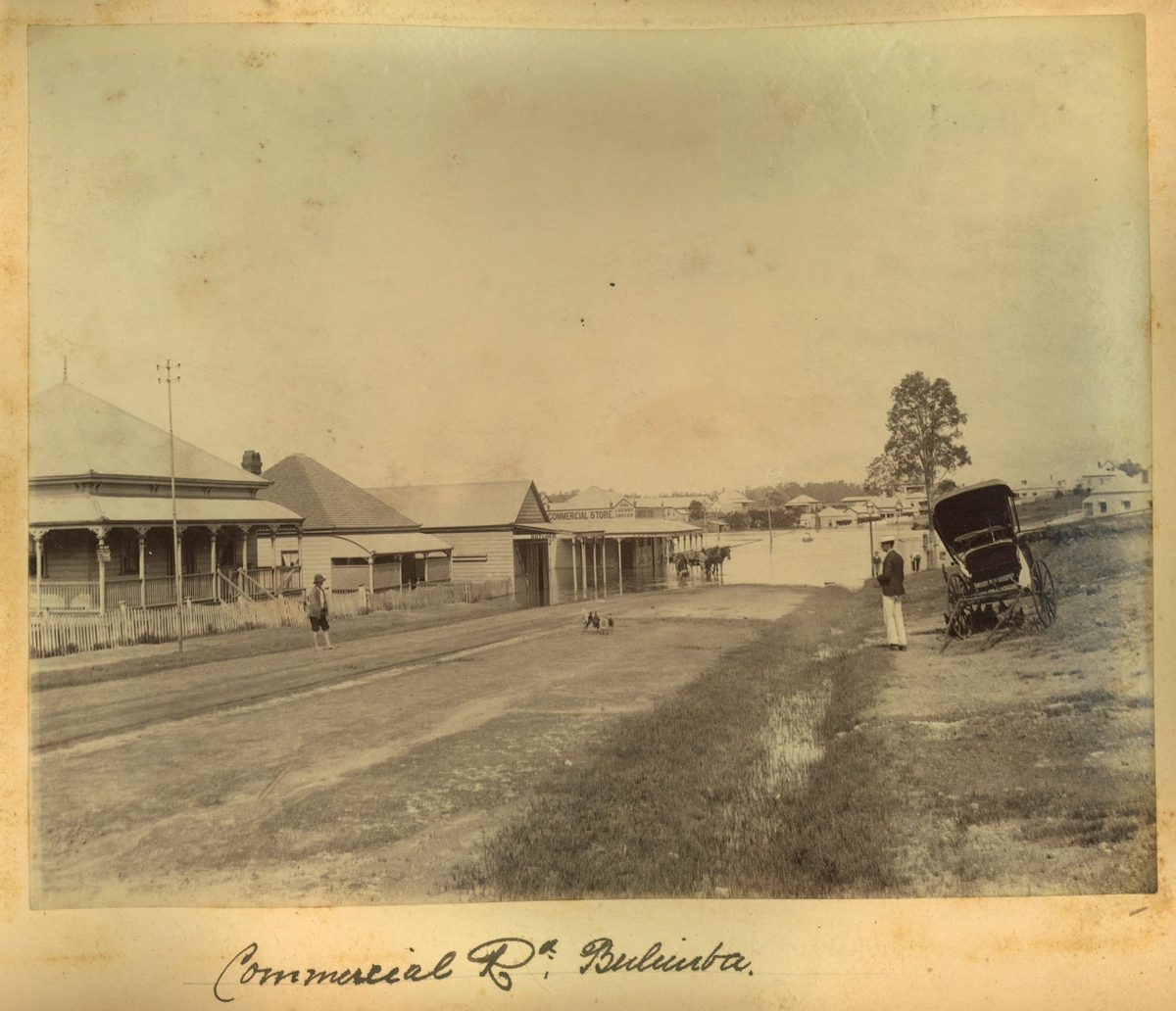 Floodwaters at Commercial Road, Newstead,1893