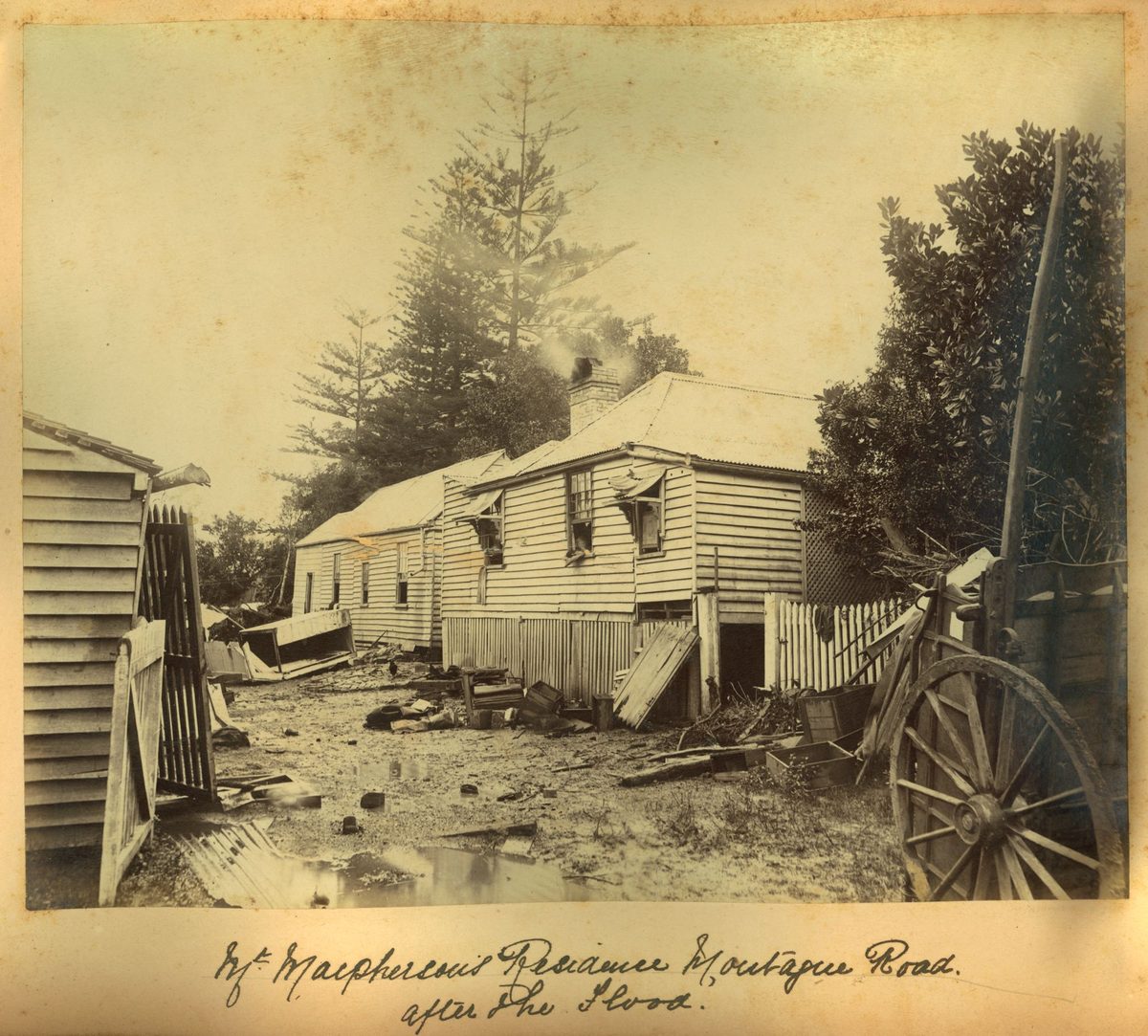 MacPherson residence at Montague Road after the floods, South Brisbane, 1893