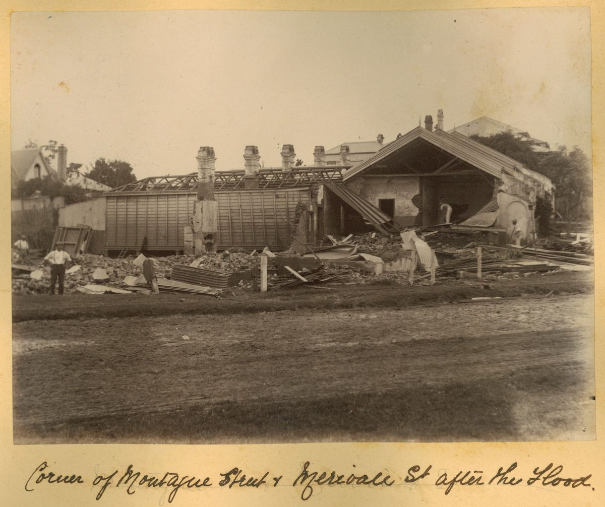 House devastated by floods in South Brisbane, 1893