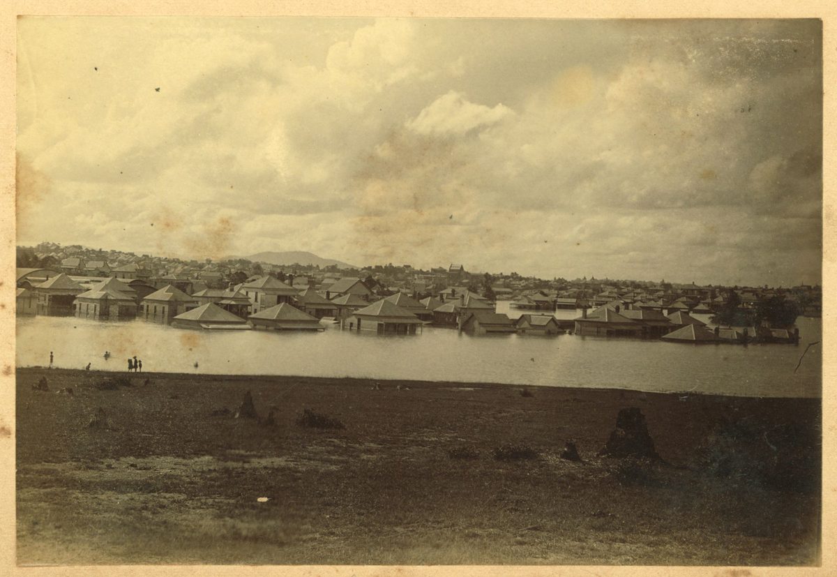 Deshon Street during the Brisbane floods, 1893