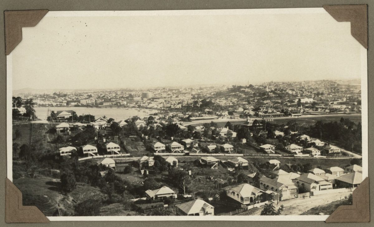 Panoramic view of Brisbane from Bartley's Hill, Ascot, 1929