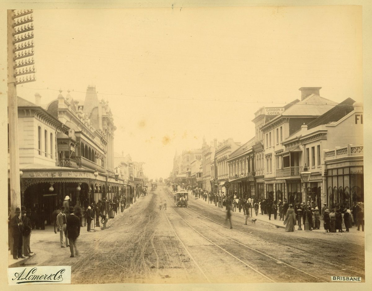 Busy Queen Street, Brisbane, 1889