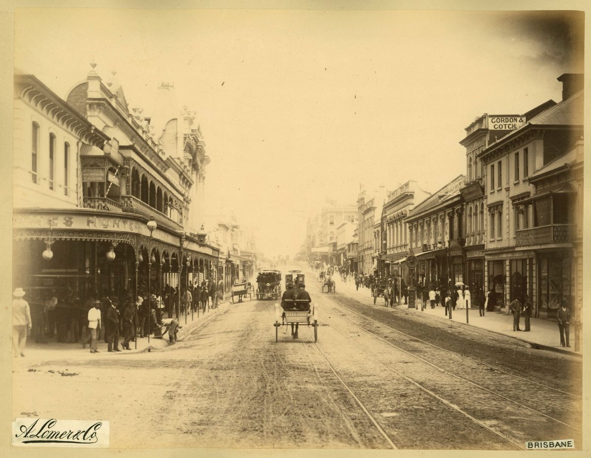 Looking down Queen Street, Brisbane, 1889