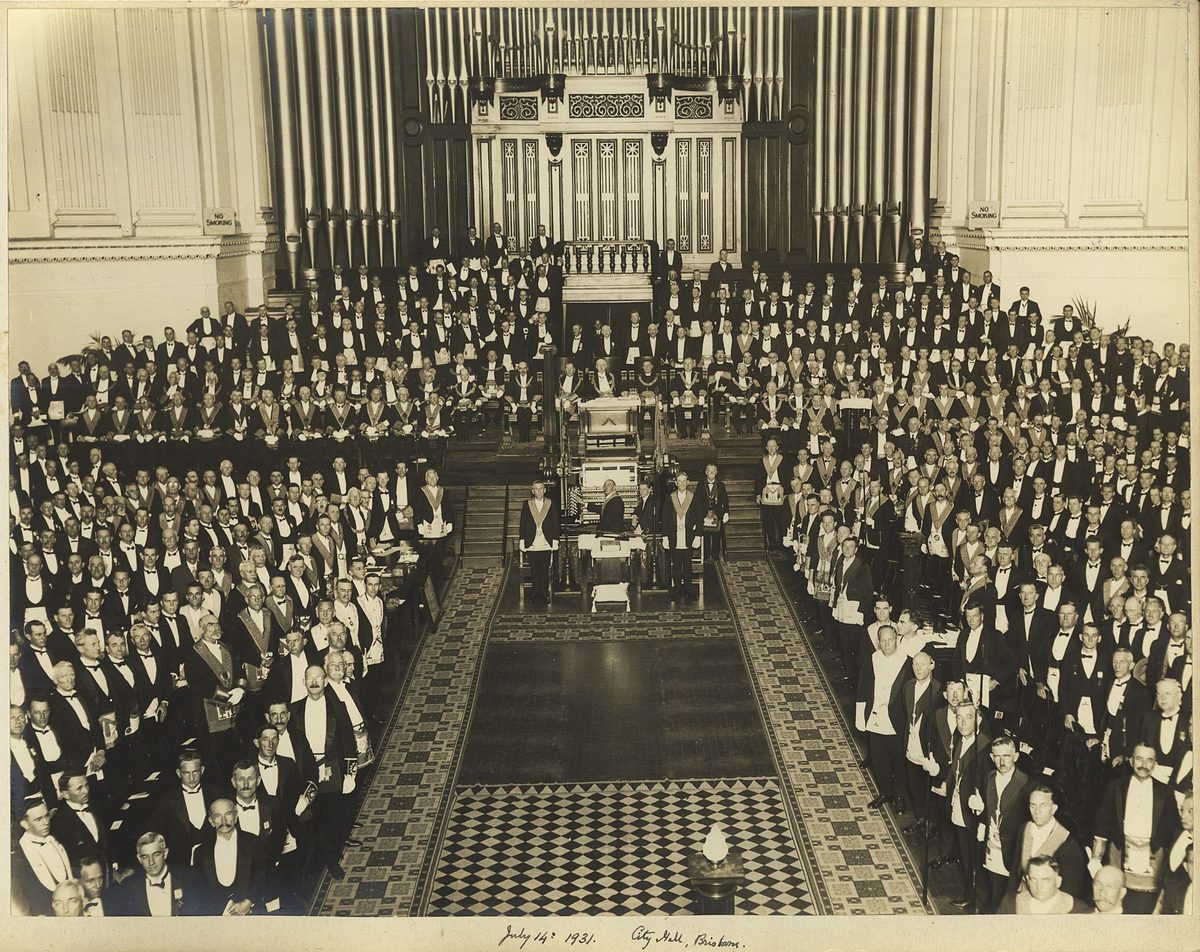 View of the organ and main auditorium at Brisbane City Hall