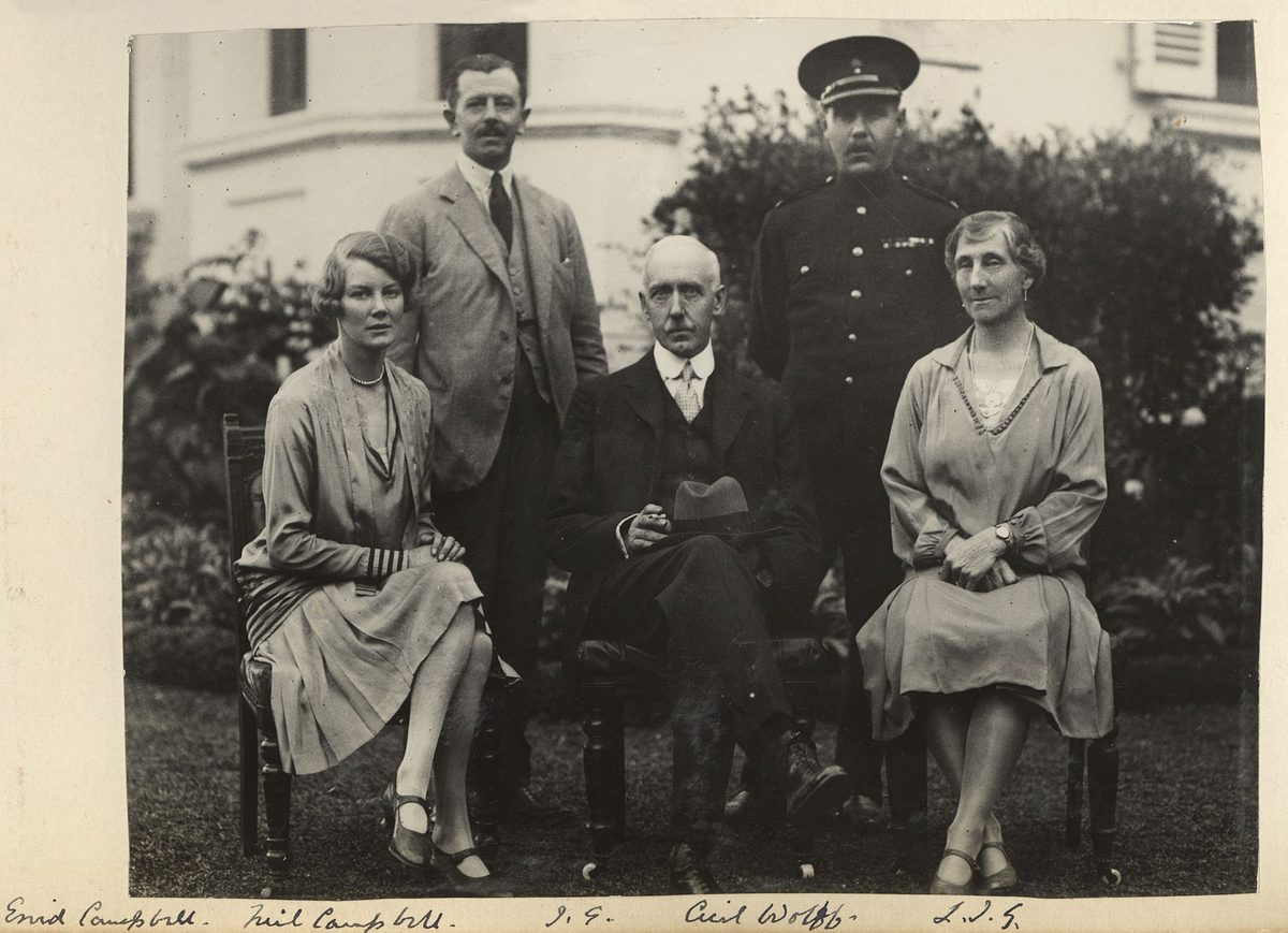 Sir John Goodwin and his wife with the Campbells and Cecil Wollf, 1927