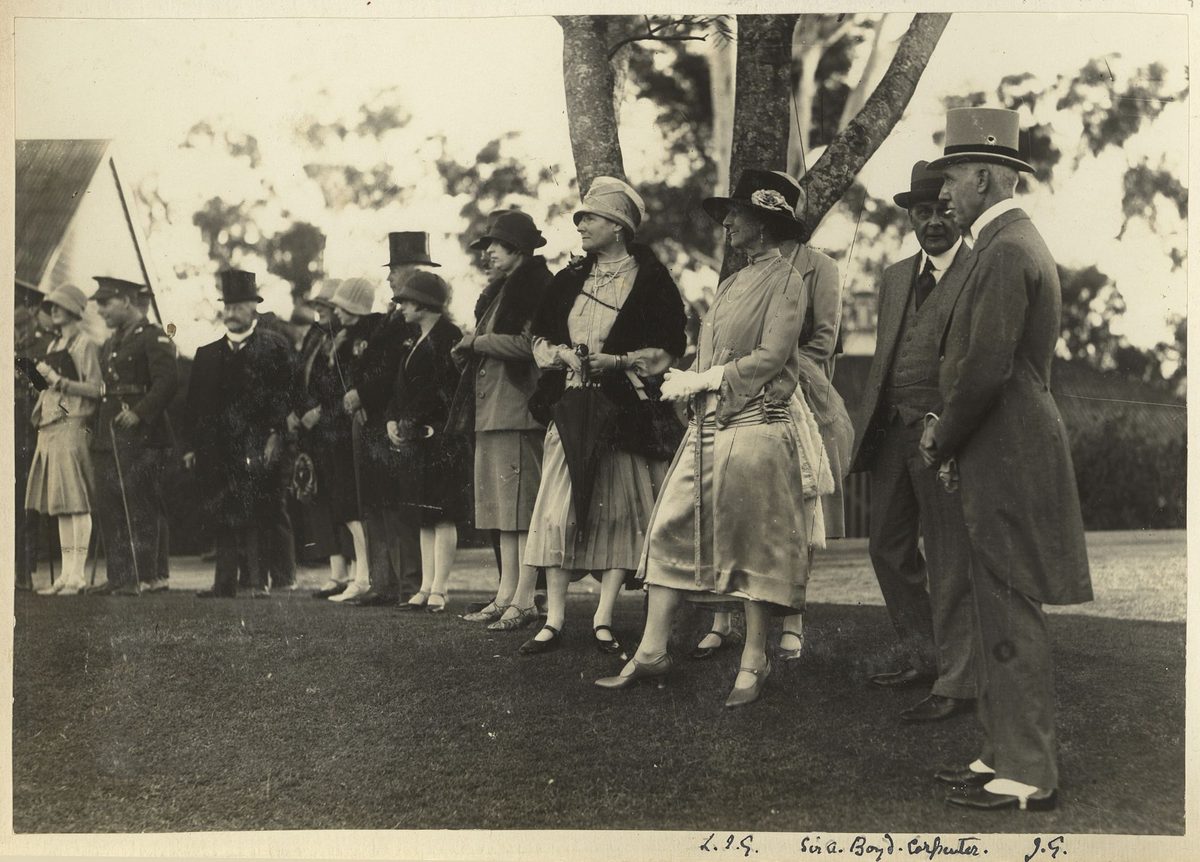 Group at a garden party at Government House, Brisbane, July 1927