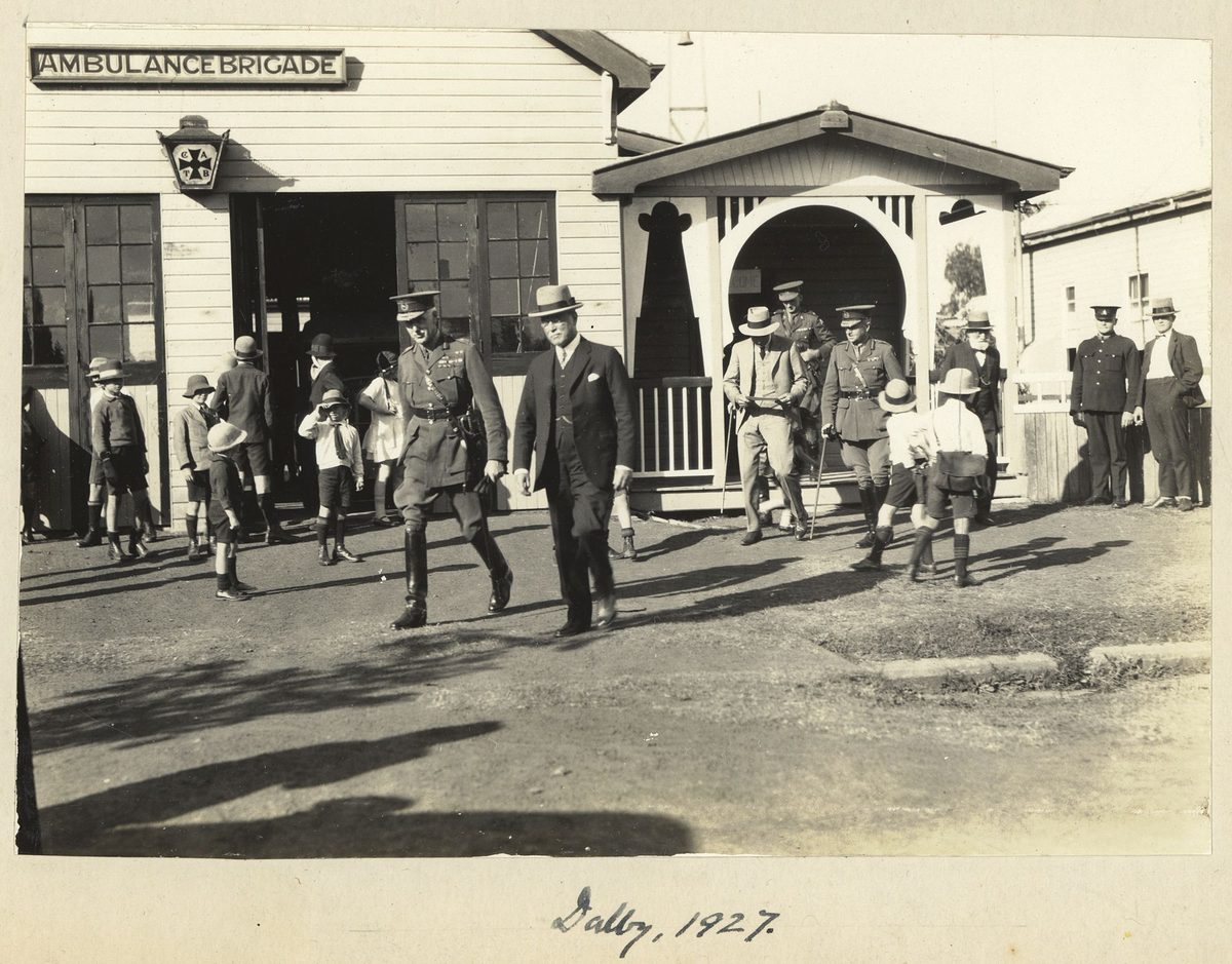 Governor of Queensland, Sir John Goodwin on a visit to Dalby, Queensland, 1927