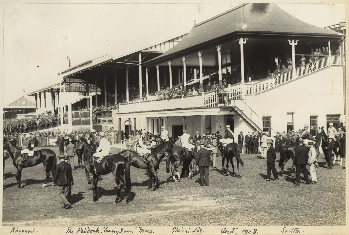 Starters at Ascot racetrack. 1928