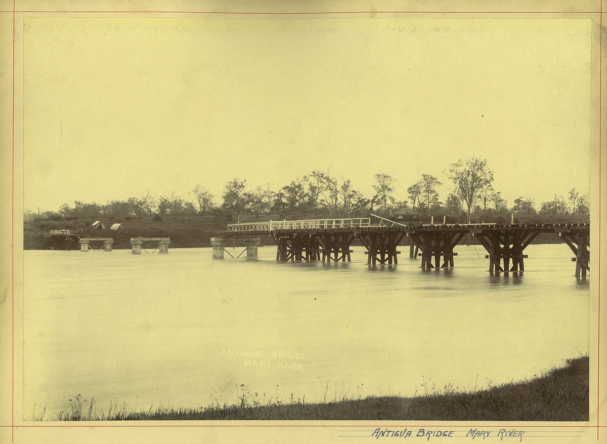 Antigua Bridge over the Mary River, Maryborough Region, 1893