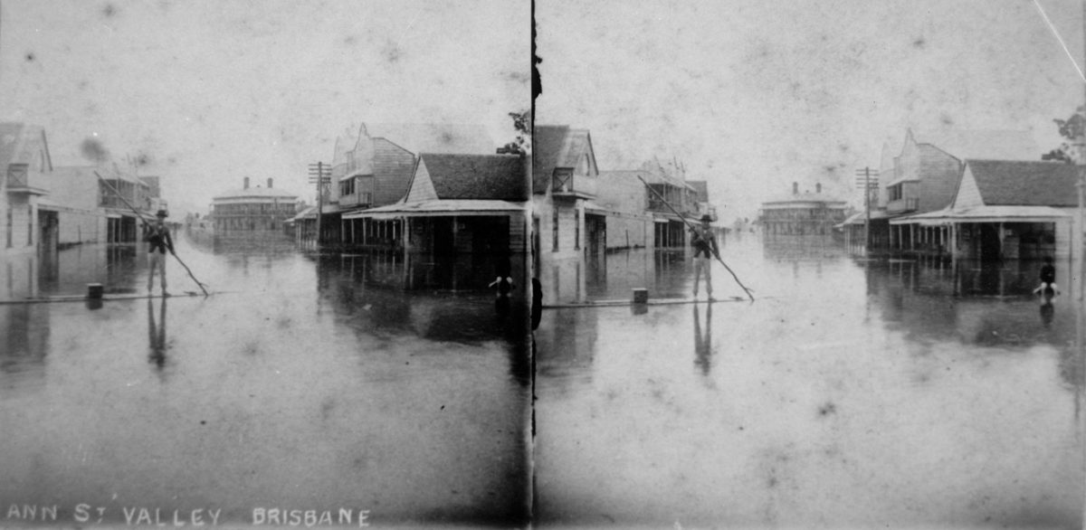 Ann Street, Fortitude Valley, during the 1890 Brisbane flood, Queensland