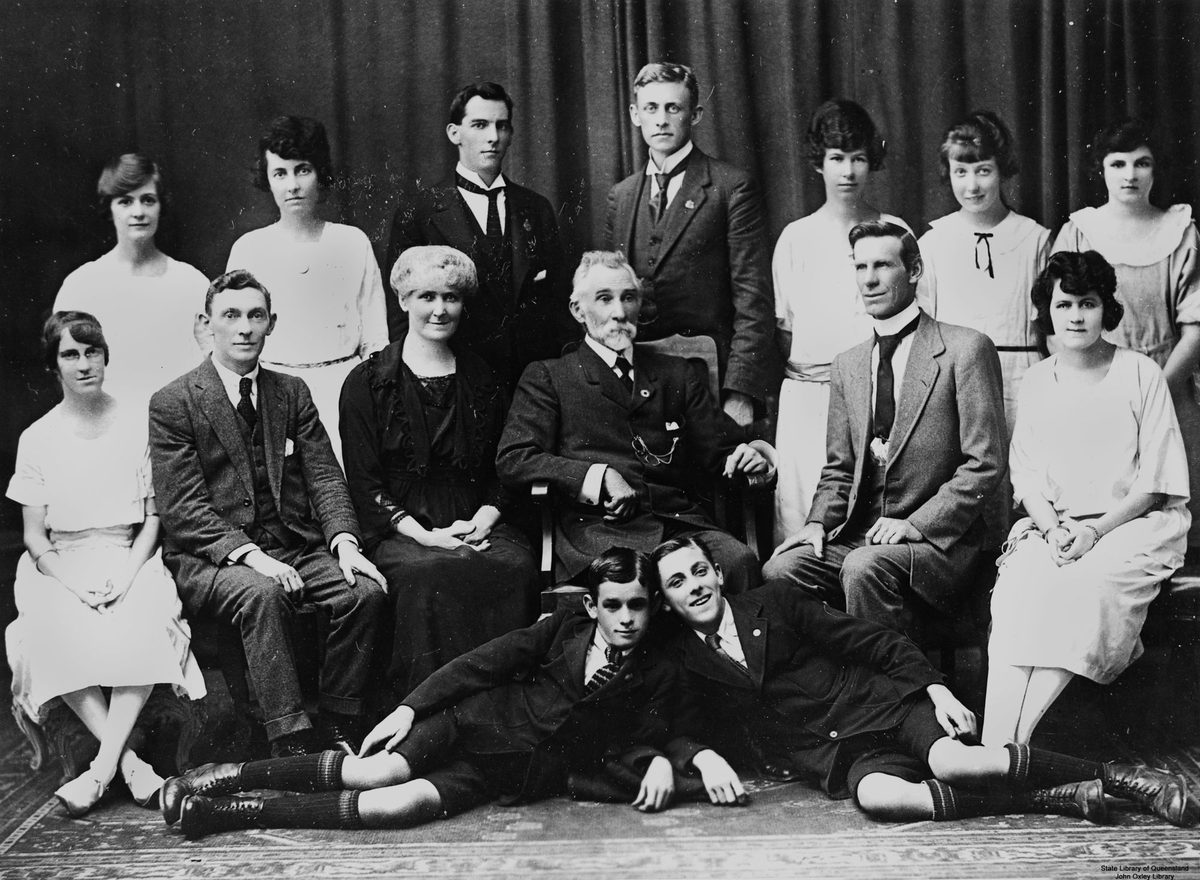 Staff celebrating Thomas Mathewson's birthday party, 1922