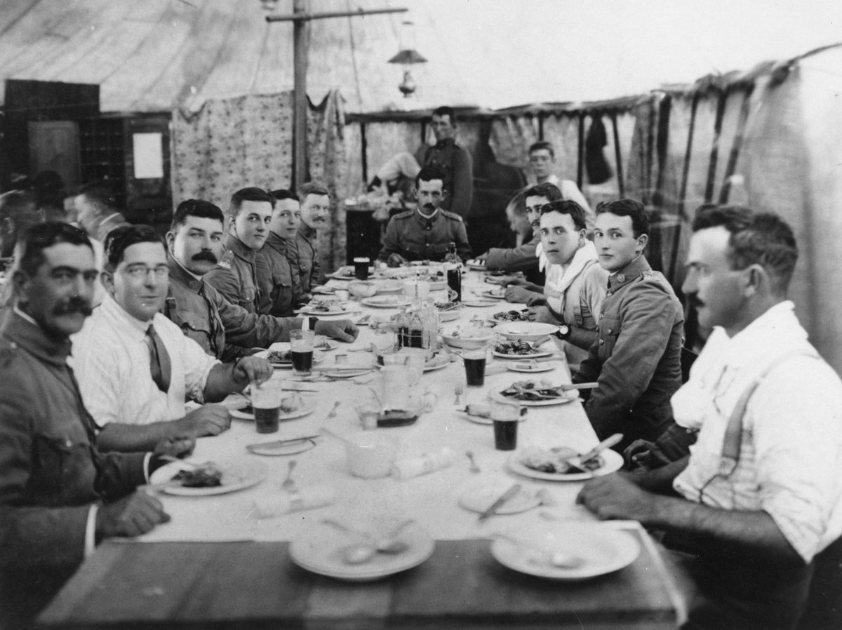 Officers of the Moreton Regiment in the mess, 1909