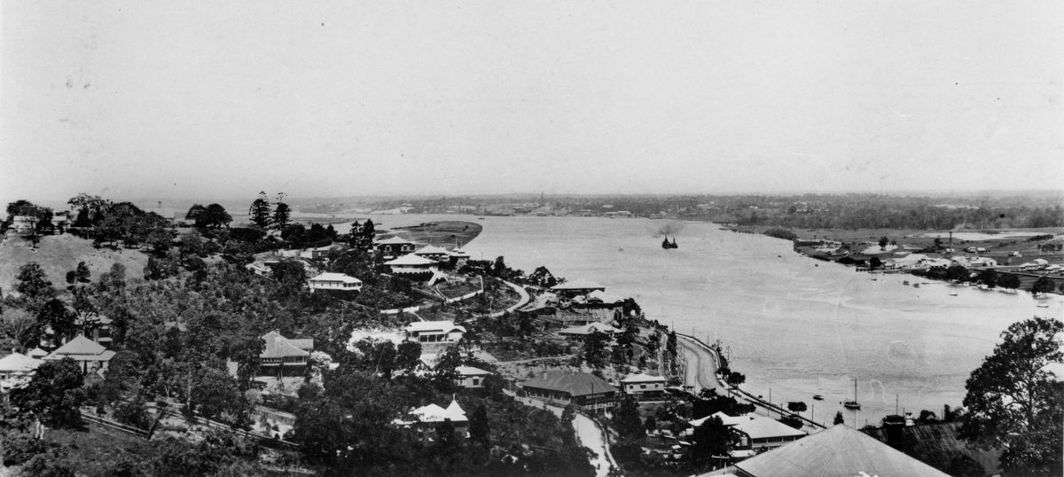 Panorama of the Brisbane River from Toorak Road, Hamilton, Brisbane, 1920