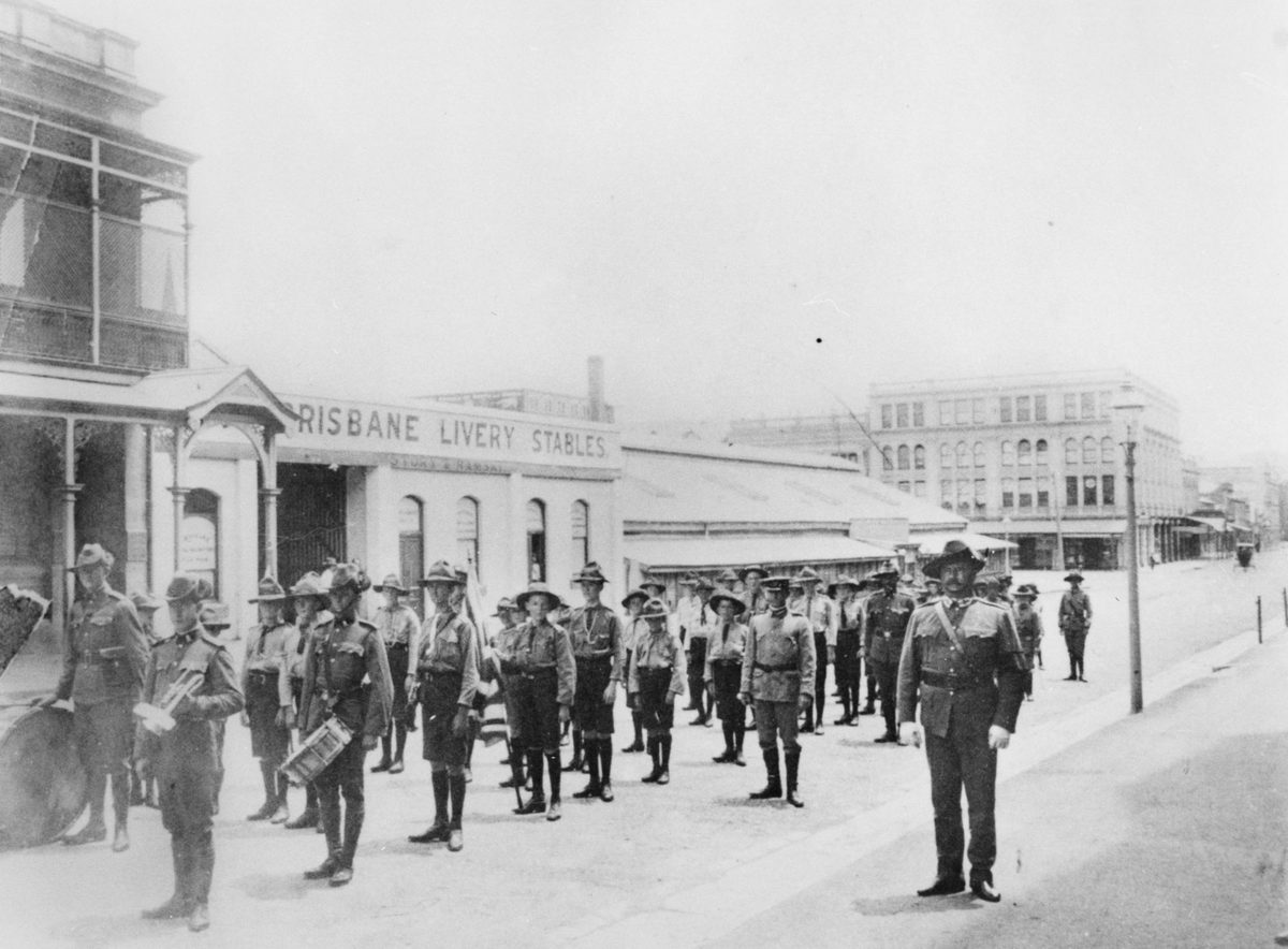 Military assembly in Brisbane, 1911