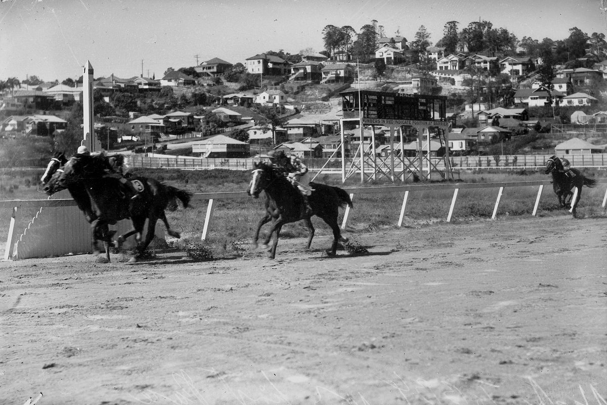 Past the post at Albion Park racetrack, Brisbane, September 1937